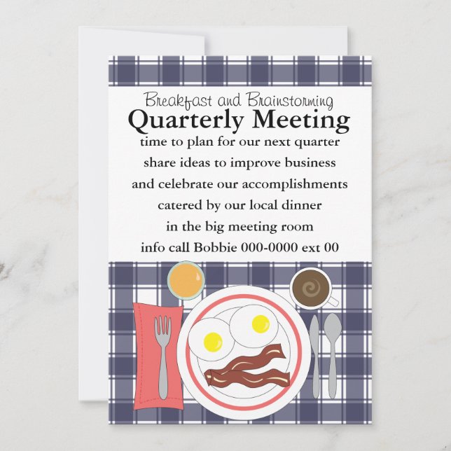 Bacon and Eggs all Business Invitation (Front)