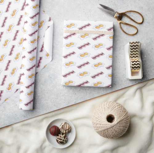 Bacon and Eggs Breakfast Brunch Food Cooking Wrapping Paper