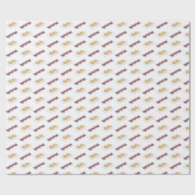 Bacon and Eggs Breakfast Brunch Food Cooking Wrapping Paper (Flat)