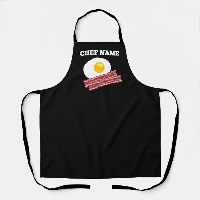 Bacon and eggs breakfast custom kitchen apron (Front)