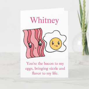Bacon and Eggs Breakfast Funny Valentines Day Card
