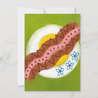 Bacon And Eggs Breakfast Greeting Card