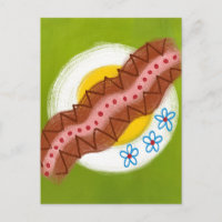 Bacon And Eggs Breakfast Postcard