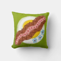 Bacon And Eggs Breakfast Throw Pillow