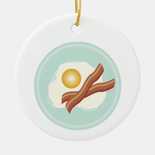 Bacon And Eggs Ceramic Ornament