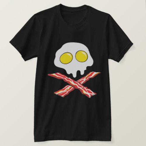 BACON AND EGGS COOL SKULL BONES SPOOF T_Shirt