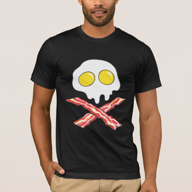 BACON AND EGGS COOL SKULL BONES SPOOF T-Shirt (Front)