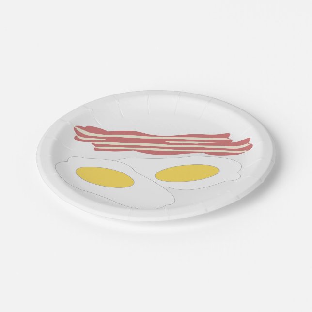 Bacon And Eggs Design Paper Plates (Angled)