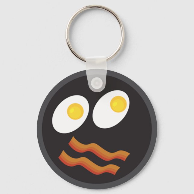 bacon and eggs face keychain (Front)