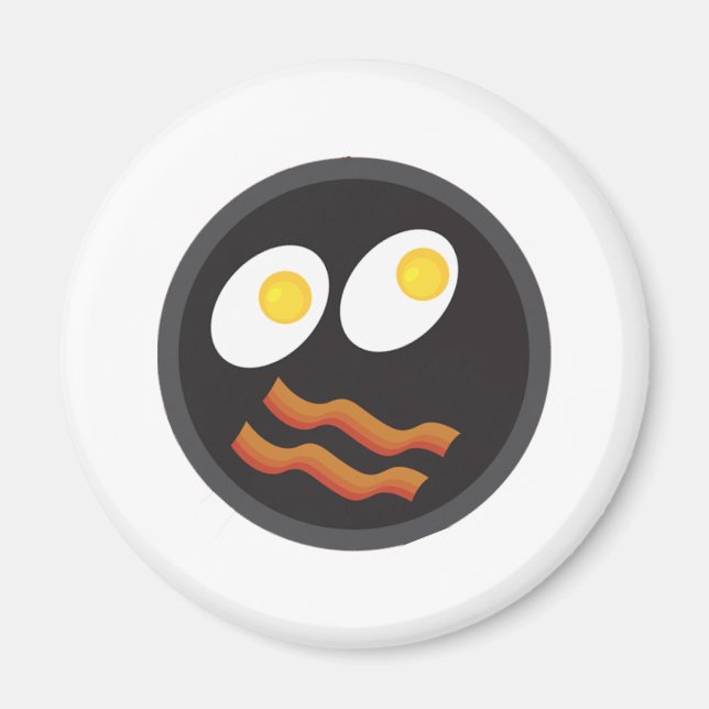 bacon and eggs face magnet (Front)