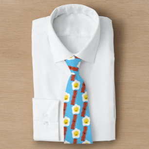 Bacon and Eggs Fun BFF Neck Tie