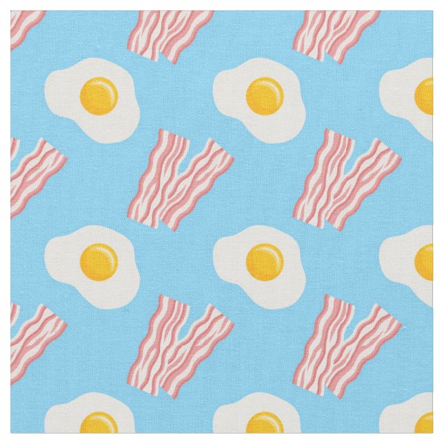 Bacon and Eggs Kitchen Fabric (Close Up)
