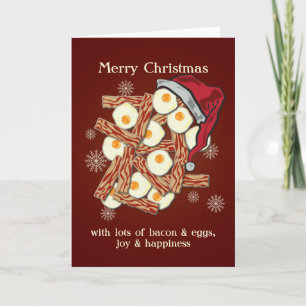 Bacon and Eggs Merry Christmas Holiday Card