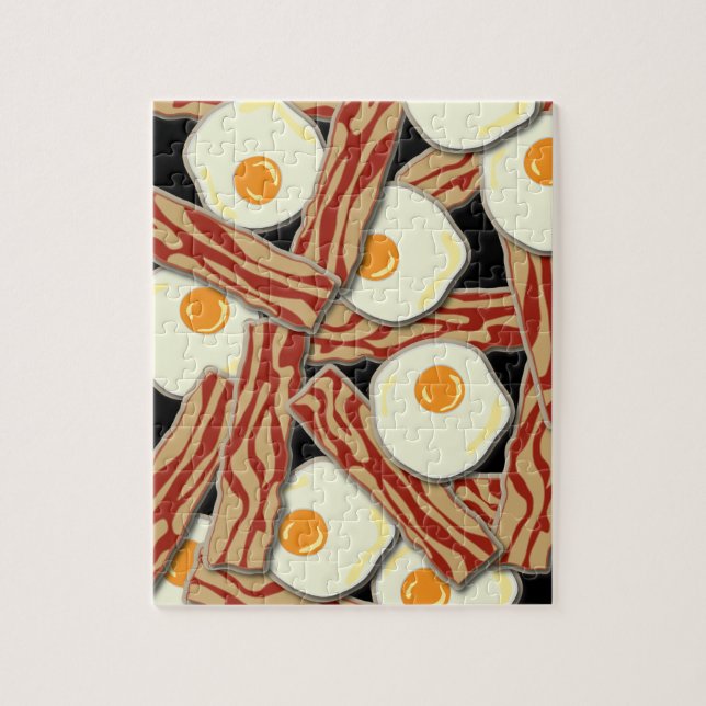 Bacon and Eggs Pattern Jigsaw Puzzle (Vertical)