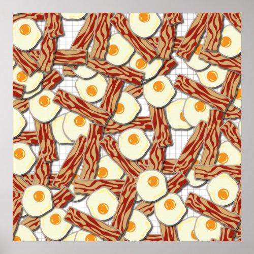 Bacon and Eggs Pattern Poster