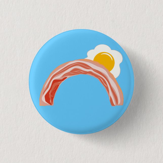 Bacon and Eggs Rainbow Button (Front)
