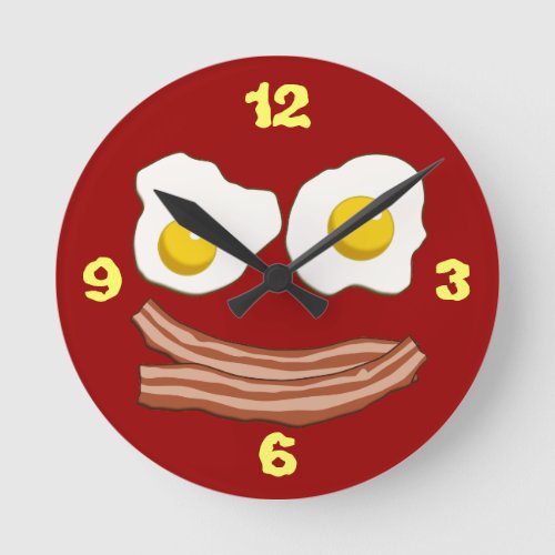 Bacon and Eggs Round Clock