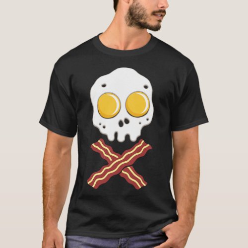 Bacon And Eggs _ Skull Breakfast Pirate Meat Class T_Shirt