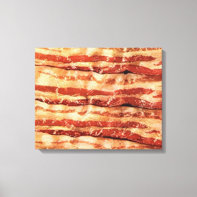 bacon as art wrapped canvas painting print (Front)