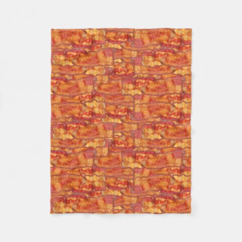 Bacon Background Pattern Funny Fried Food Fleece Blanket