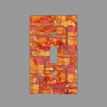 Bacon Background Pattern, Funny Fried Food Light Switch Cover