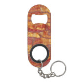 Bacon Background Pattern Keychain Bottle Opener (Back)