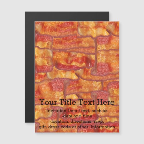 Bacon Background Pattern Magnetic Invitation