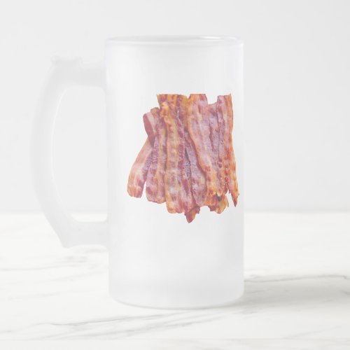 Bacon Bacon Bacon Frosted Glass Beer Mug
