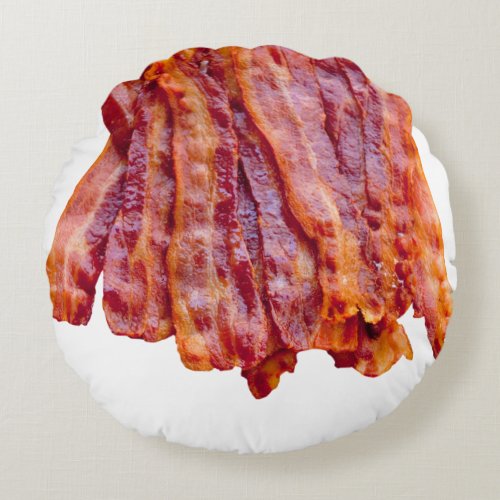Bacon Bacon Bacon Round Pillow