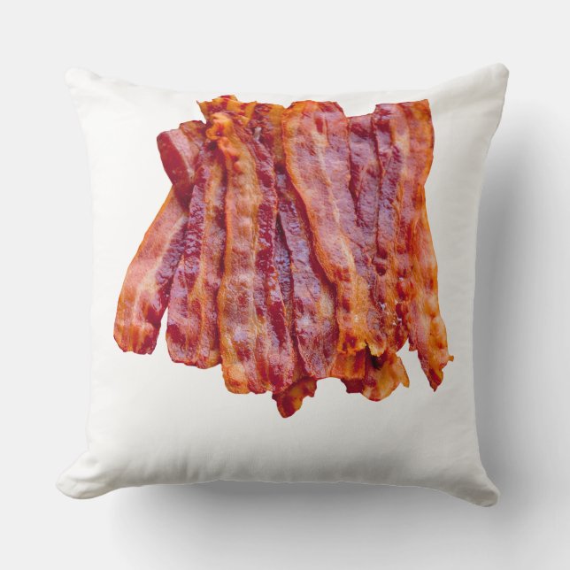 Bacon Bacon Bacon Throw Pillow (Front)