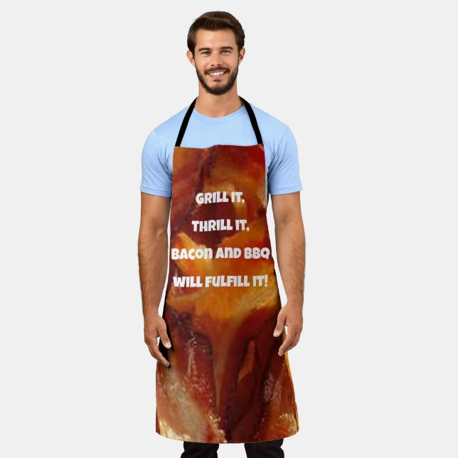Bacon & BBQ in Style, Our Funny Bacon Lover Apron (Worn)