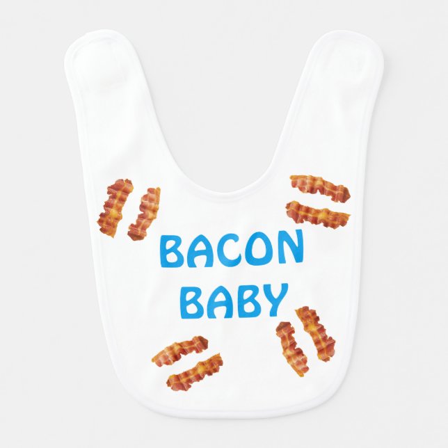 Bacon Bib Baby Boy Bib Baby Gift Baby Bacon Lover (Front)