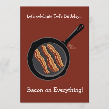 Bacon Birthday Party Invitation by flopsock at Zazzle
