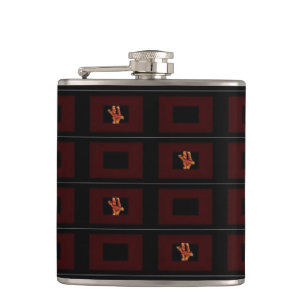 Bacon Black & Burgandy Flask-Design 1 Flask