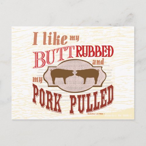 Bacon Butt Rubbed Pork Pulled Postcard