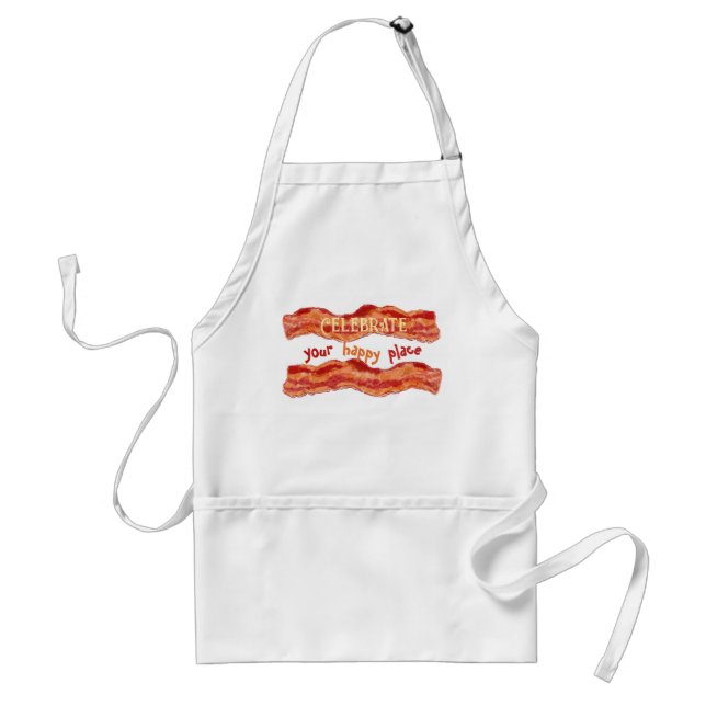 Bacon: Celebrate your happy place Adult Apron (Front)