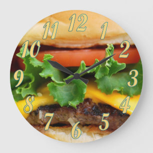 Bacon Cheeseburger Large Clock