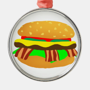 Bacon Cheeseburger Metal Ornament
