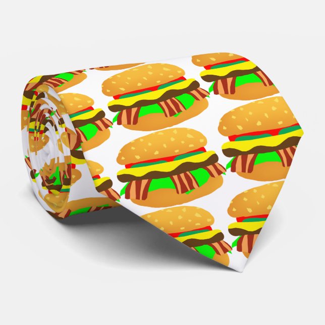 Bacon Cheeseburger Tie (Rolled)