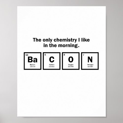 BaCON Chemistry Periodic Table Element Pun Poster
