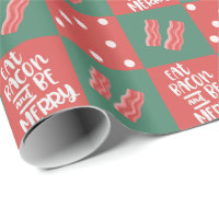 Christmas With Bacon Wrapping Paper | Zazzle