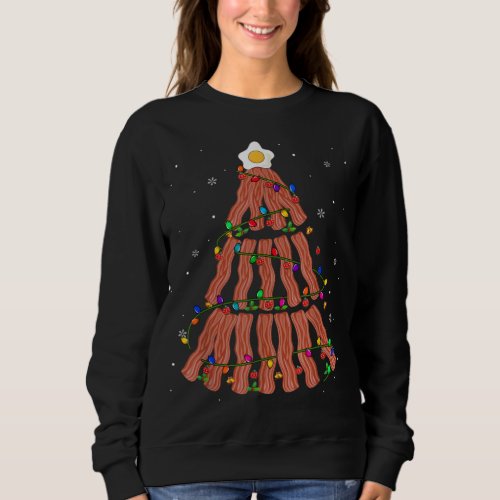 Bacon Christmas Tree Cute Christmas Lights Bacon P Sweatshirt