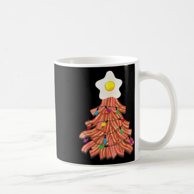 Bacon Christmas Tree Egg Top Funny Pork Lover Xmas Coffee Mug (Right)