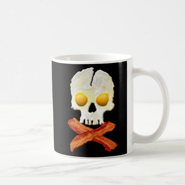 Bacon Crossbones Eggs Skull Sizzling Coffee Mug (Right)