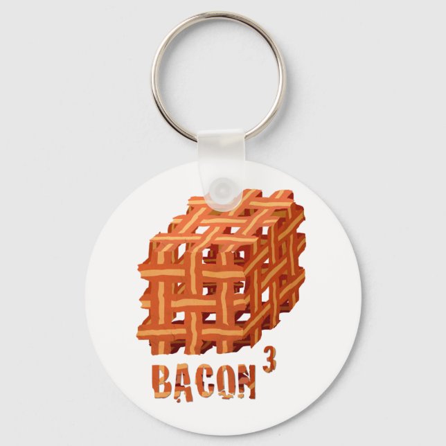 Bacon Cubed Keychain (Front)