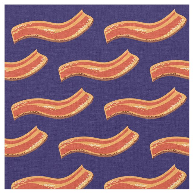 Bacon Cute Breakfast Kids Fabric (Close Up)
