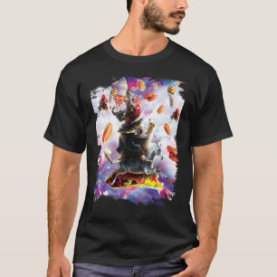 Bacon Donut with Hot Dog Cat & Pizza Taco Burrito T-Shirt