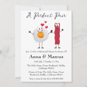 Bacon & Egg a perfect pair bridal dinner Invitation