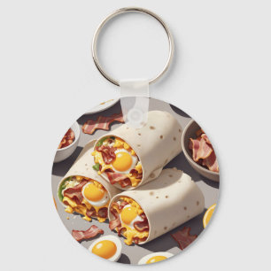 Bacon Egg Cheese Breakfast Wrap Keychain