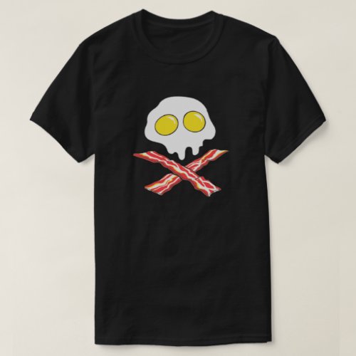 Bacon Egg Skull Crossbones Pork Lover Breakfast T_Shirt